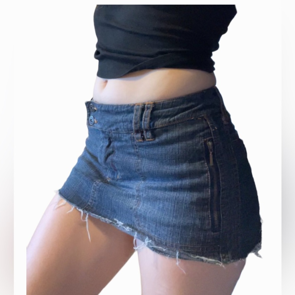 Y2K denim micro skirt